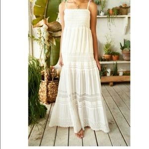 Aviana White Maxi Dress with Lace